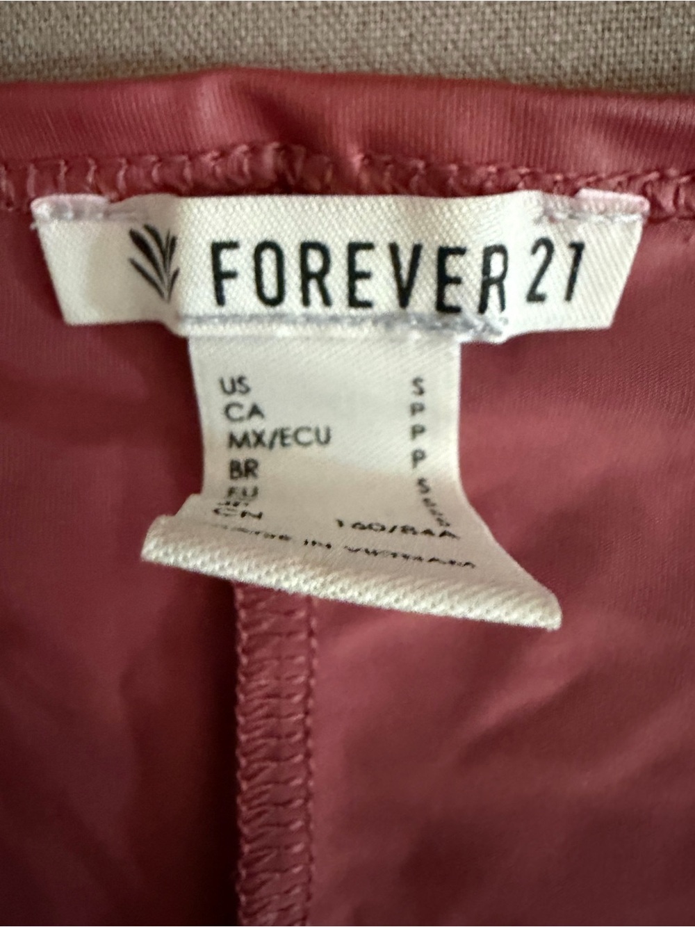 Vintage Forever 21 Mauve Wrap Crop Tank Bra Top Faux Leather y2k Going Out - Picture 3 of 4